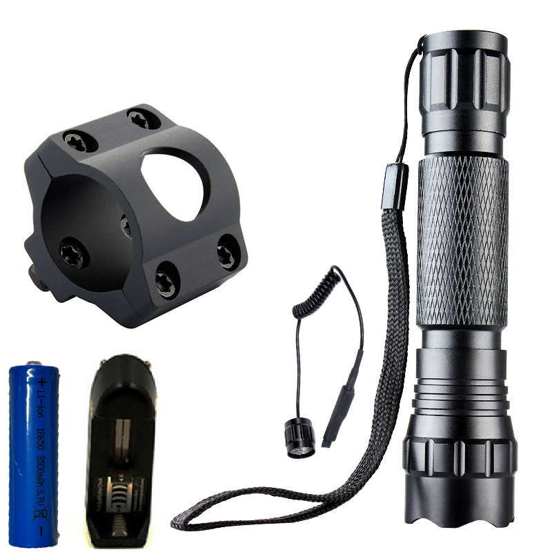 战术强光手电筒1000流明LED灯户外Mlok系统电筒安装夹具超亮