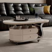 岩板沙发边几小户型茶几轻奢高级感客厅可移动小推车2025带轮子