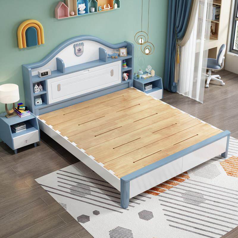 榫卯实木儿童床男孩青少年1.5米单人小户型1.2女孩卧室储物公主床