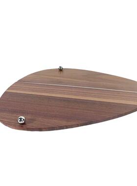 简约椭圆圆形银色创意不锈钢胡桃木托盘摆件样板房客厅茶几收纳