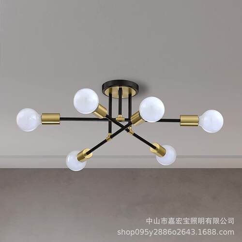 北欧吸顶灯餐厅创意led室内灯具铁艺客厅书房工业风吊灯