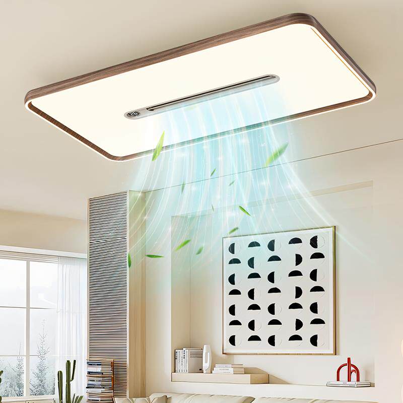 客厅主灯现代简约大气隐形无叶风扇吸顶灯2025年新款数显吊扇灯具