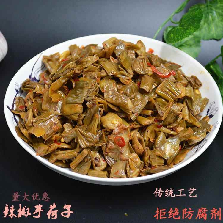 辣椒芋荷梗子500g坛子芋禾子农家自制下饭酱腌菜湖南湘菜芋头荷杆