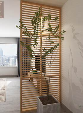 纯实木屏风家用竹屏风定制简约现代风格日式现代入户玄关隔断定