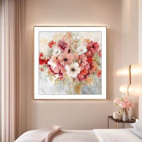 卧室床头装饰画温馨背景墙壁画奶油风花卉现代简约房间主卧挂画