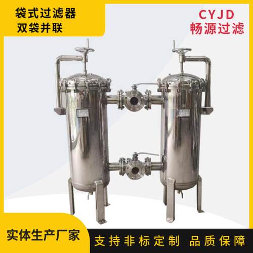 不锈钢袋式过滤器双袋并联2D-2S并联污水河水井水前置过滤设备