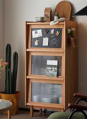 泽扬理查德北欧实木客厅小户型中古杂志柜落地玄关柜多功能储物柜