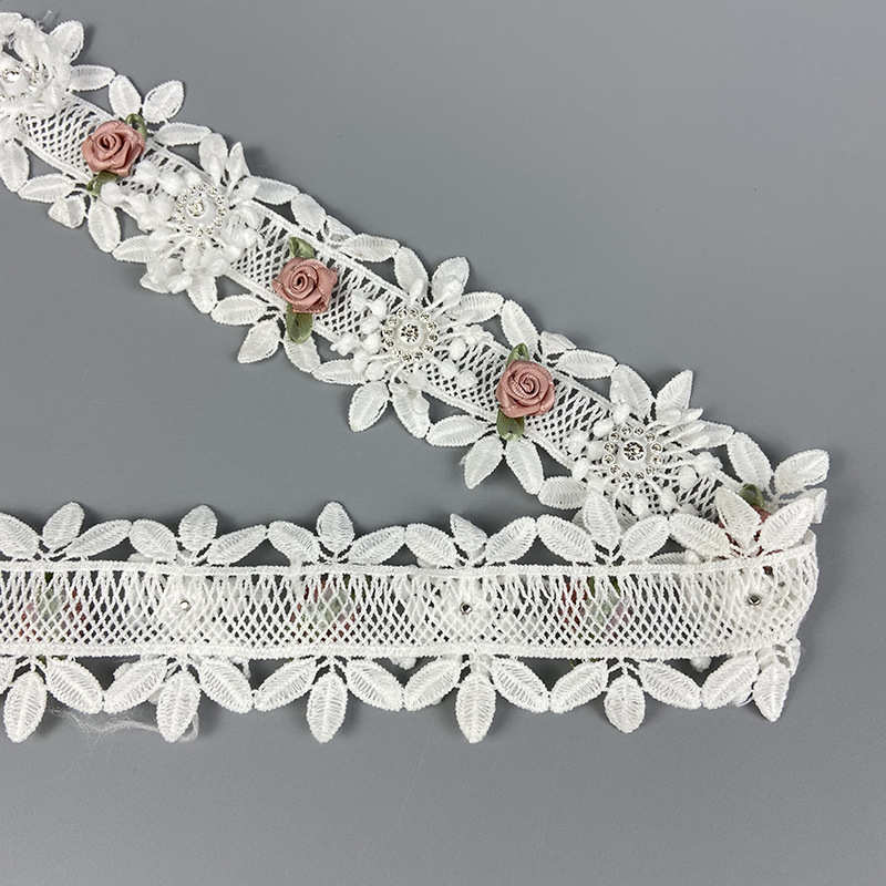 精美蕾丝花边花边玫瑰diy水溶花边花边辅料镂空刺绣彩色辅料装饰