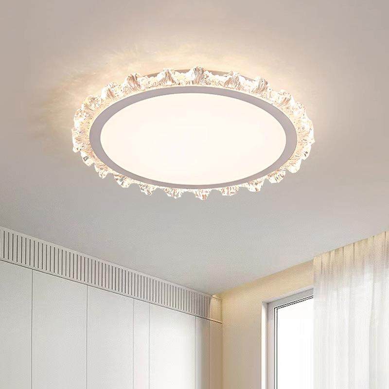 法式花朵卧室吸顶灯2025新款智能灯具简约奶油风全光谱主卧房间灯