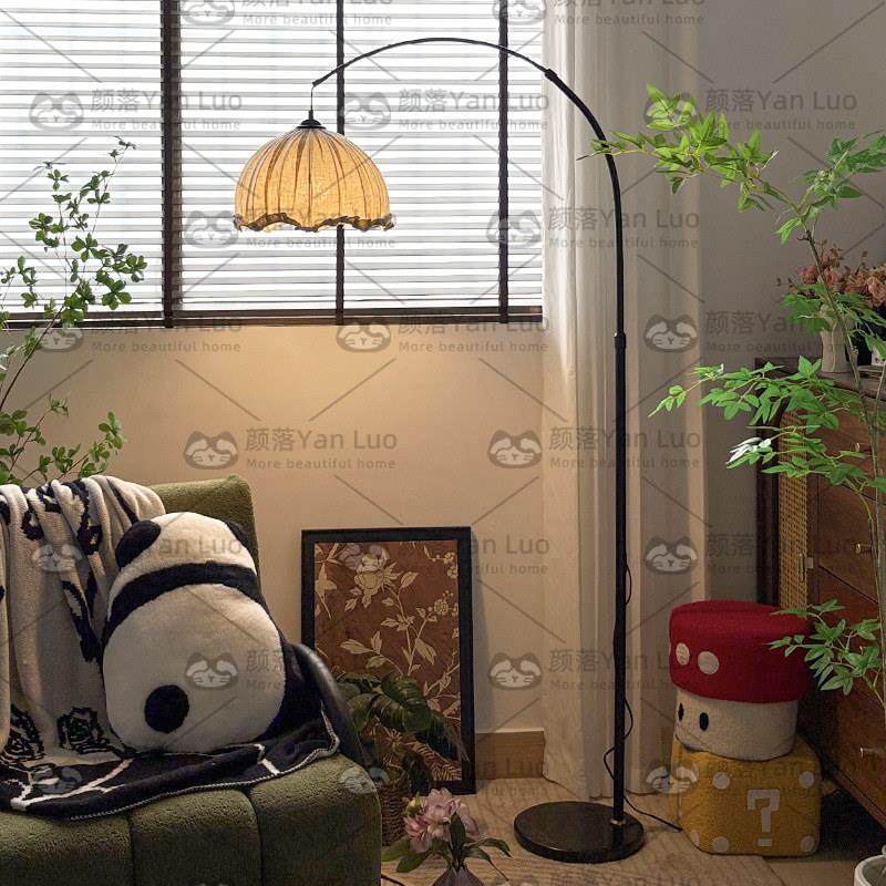 2025新款钓鱼灯中古风落地灯法式覆古客厅沙发旁高级感艺术气氛灯,家装灯饰光源,装饰落地灯,淘宝优惠券,粉丝福利购,淘宝优惠卷