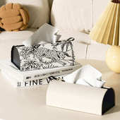 复古客厅皮革法式 茶几家用纸盒汽车车载盒遥控器提花抽纸巾收纳盒