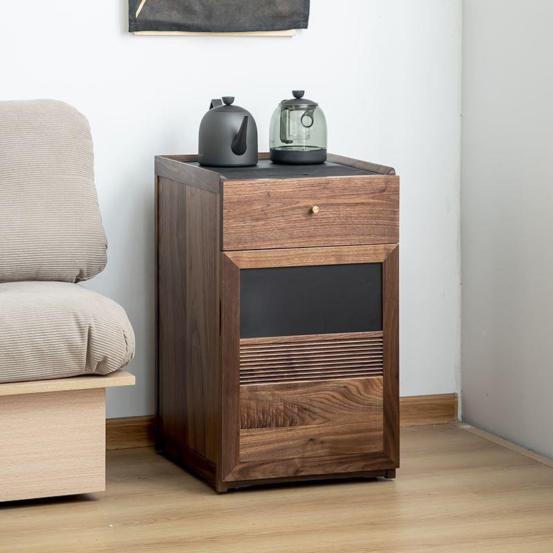 北美黑胡桃木茶柜茶实木可移JFQ动木小型水吧台台水烧水户茶桌边