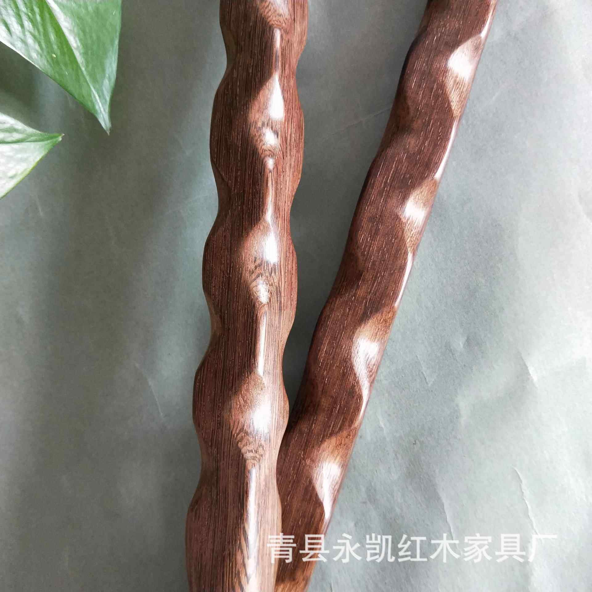 鸡翅木方形狼牙棒实木晨练棍户外安全防卫防狼按摩棒健身棍木艺