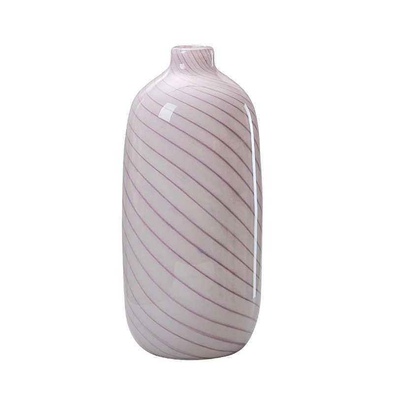 博西家居 粉色小口条纹葫芦水培玻璃花瓶摆件家居软装装饰品花器,家居饰品,花瓶,淘宝优惠券,粉丝福利购,淘宝优惠卷