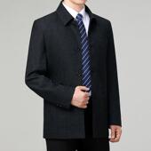 新款 秋装 男休装 中年男士 外206商务闲风秋衣 套翻领夹克中长款 冬季