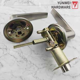 新款 直销简约室内锌合金轻音三杆锁卧室木门房门通用门把手别墅机