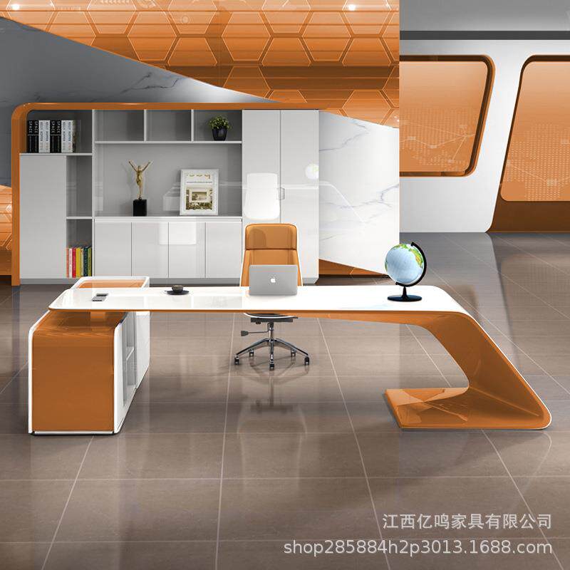 烤漆老桌SIJ大班台总办裁桌时个性经理桌板主管公尚桌简约现代创