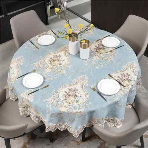 新款欧桌布轻奢家用艺圆形椭圆形布台大圆桌子式餐桌布布饭店酒店