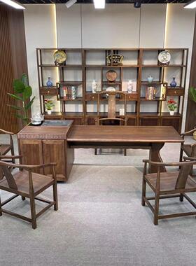 实功木台茶桌椅储物多能乌茶桌金木新茶桌椅组合茶台办公室客厅中