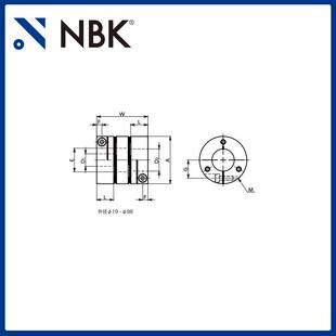 39C 铝合金制加长夹紧型 NBK 膜片型 夹紧型 挠性联轴器 XHW