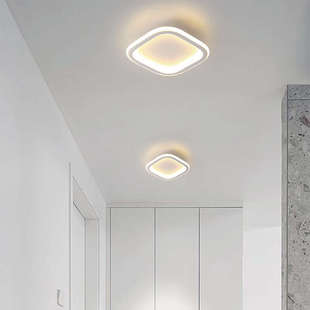 玄关灯过道灯简约走廊灯阳台吸顶灯创意极简方形圆形衣帽间灯极简