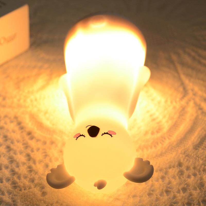 新特动物小夜摔夜灯儿童手持硅胶电筒331夜晚照明耐小奇灯