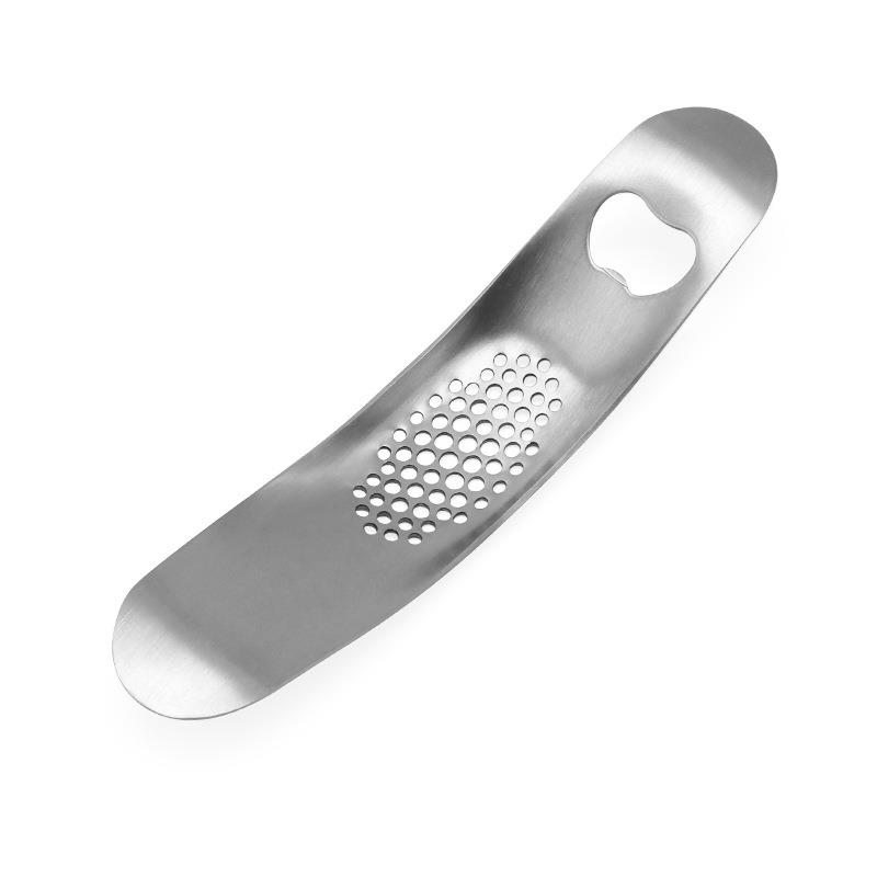 加厚不锈钢弧形手动压蒜器 船型蒜泥器 弧度压泥器 捻蒜器 磨蒜器