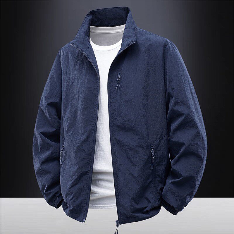 ZIQQO~利落简洁！春季新款休闲外套男防风薄款速干立领工装夹克潮