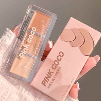 氏清透无痕三色遮瑕膏黑眼圈痘印泪沟修容膏防水防汗提亮学生