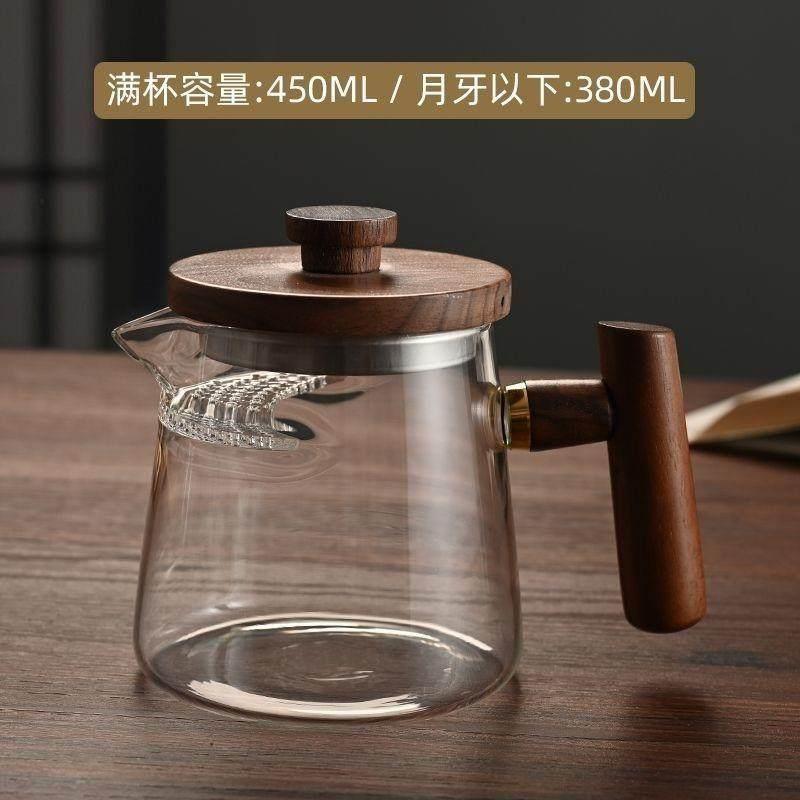 加厚高档月牙带茶漏过滤网一体玻璃茶壶泡绿茶器分茶杯公道杯茶具图片