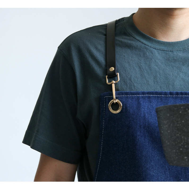 围裙定制印字logo男女餐厅厨房咖啡师美甲美发奶茶店牛仔工作服