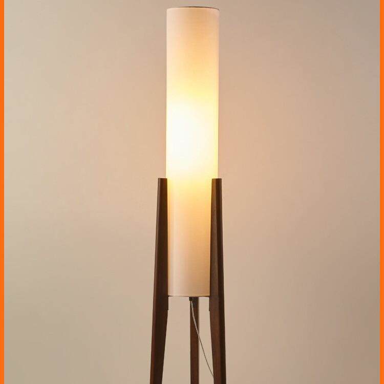 落地灯北欧复古胡桃木色客厅沙发灯实木个性艺术卧室床头装饰台灯