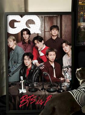 防弹少年团bts周边木质拼图1000片高颜值男团挂墙画粉丝应援定制