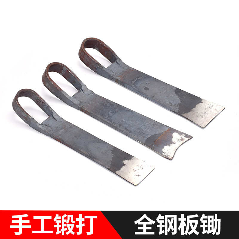 弹簧钢锻打平口锄头农用大锄头长柄锄头种菜开荒除草锄头钢锄勾锄