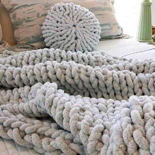 Chunky Chenille Yarn Gauge Plush Jumbo Yarn Acrylic Thick