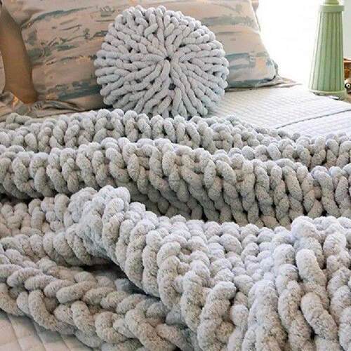 Chunky Chenille Yarn Gauge Plush Jumbo Yarn Acrylic Thick