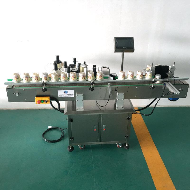 圆锥形杯侧面贴标机方瓶圆瓶双侧面贴标机玻璃塑胶瓶贴标签机器