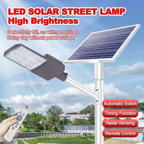 跨境LED工程太阳能分体路灯智能光控户外防水超亮雷达感应庭院灯