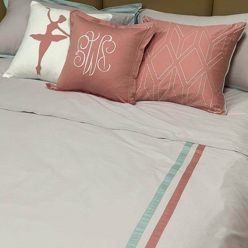 现代样板房间女孩房软装床品多件套家具卖场展厅配套床上用品套件