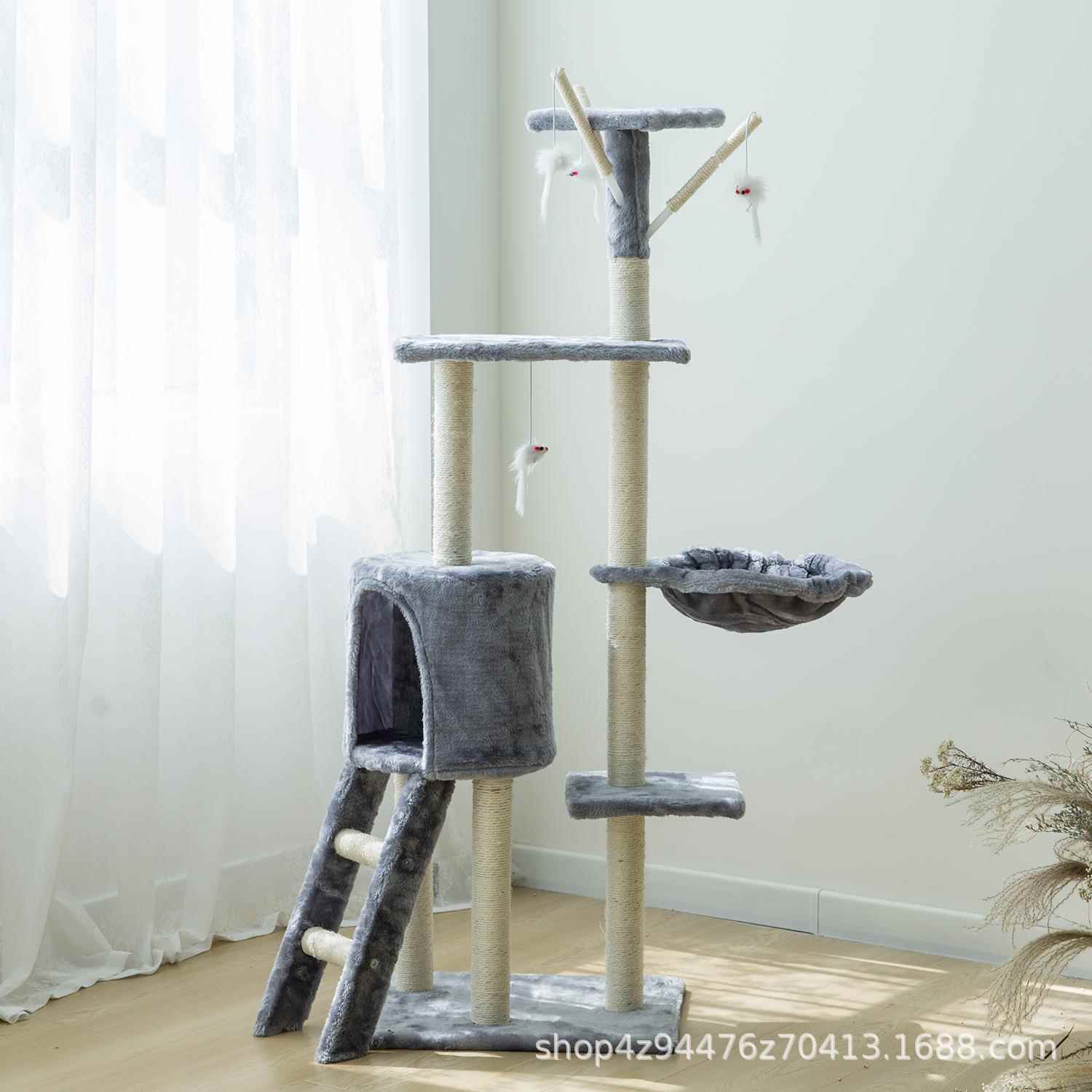 五层猫爬架猫窝剑麻柱一体式猫架子多跳台猫咪家庭玩具用品