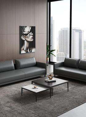 AL04办公沙发商务现接待代约小型洽会客谈皮沙发办公室沙简发茶几