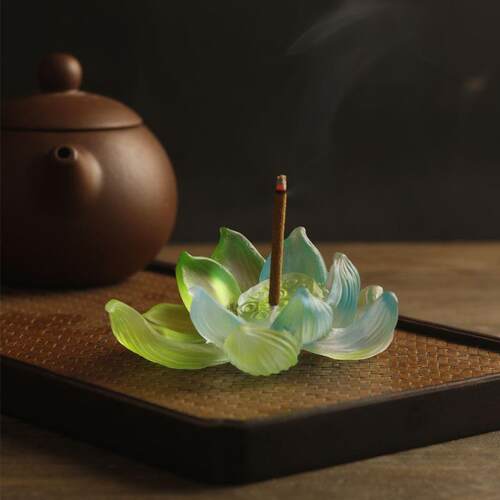 琉璃莲花线香香插香座禅意藏香中式香托简约国风精致日式立香香插