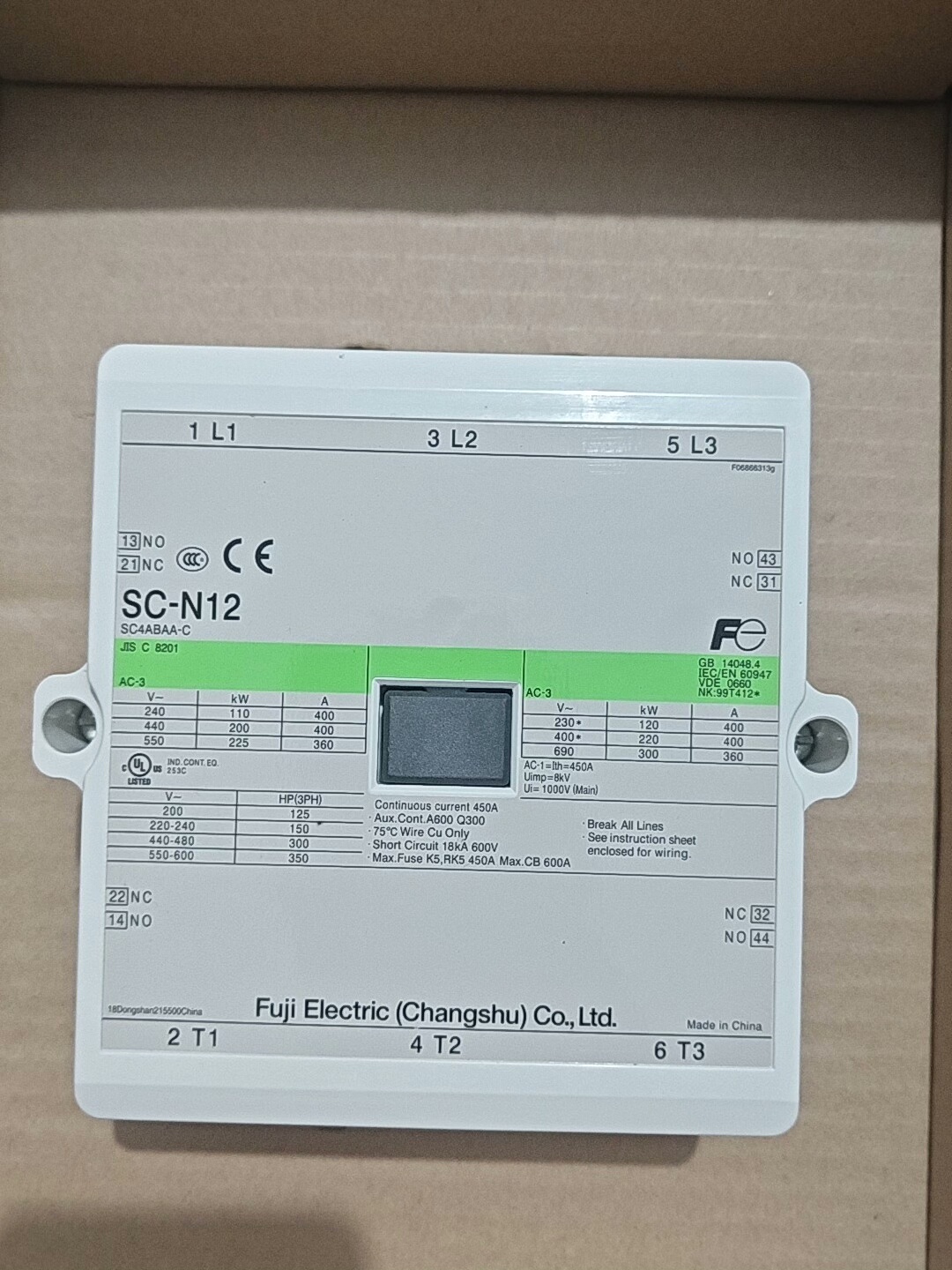 SC-N12全新原装正品常熟富士交流接触器SC-N12M8-