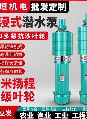 QD多级潜水泵220V抽水泵大流量水泵农用抽水灌溉清水泵