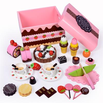高档木质家家切切看糕套蛋装木儿童玩具厨房家家制酒生日礼物小女