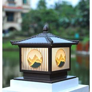 新款 太阳能柱头灯户外庭院别墅柱子灯大门两侧室外防水围墙门柱灯