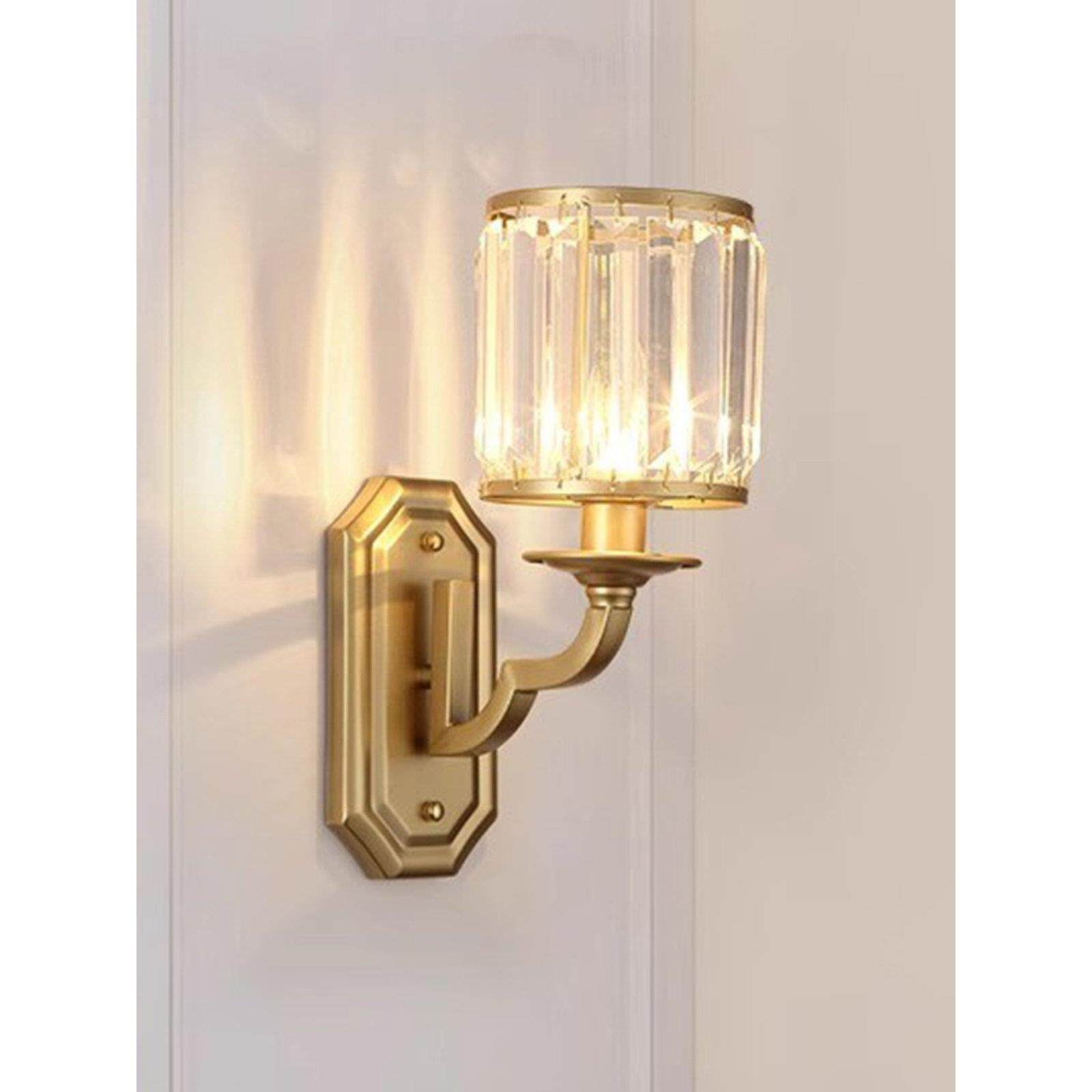 北欧现代水晶壁灯轻奢个性卧室床头灯单头客厅电视背景墙楼梯灯具