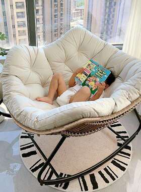 懒人摇摇藤椅椅鸟窝用躺阳台客厅摇编椅铁艺藤鸟巢家午休沙发cz10