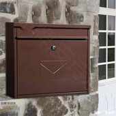 邮筒别墅欧式 家用信件箱 室外挂墙带锁信报箱铁艺信箱创意意见箱