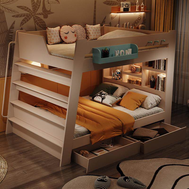 儿童床上下同宽双层床两层小户型男女孩上下铺床交错式高低子母床